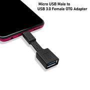 5 PCS Micro USB Male to USB 3.0 Female OTG Adapter (White)
