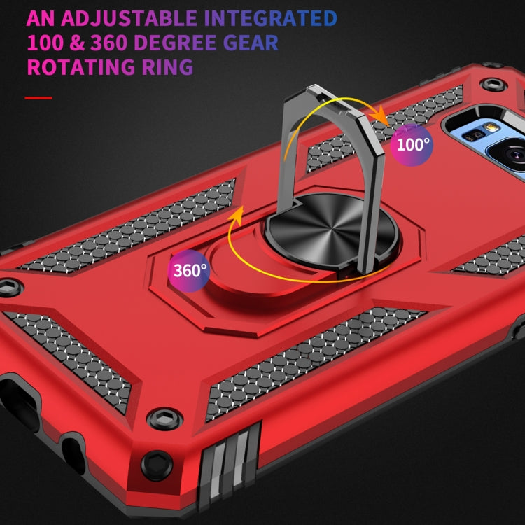 Armor Shockproof TPU + PC Protective Case for Galaxy S8, with 360 Degree Rotation Holder(Red)