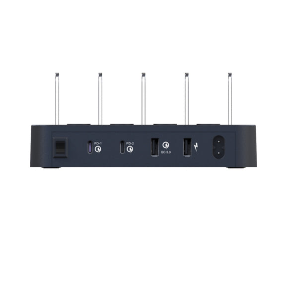 45W PD USB-C / Type-C + 18W PD USB-C / Type-C + 18W QC 3.0 USB + USB Ports Smart Charger with Detachable Bezel, EU Plug