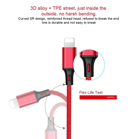 For iPhone / Apple Watch 3 In 1 8 Pin + Type-C / USB-C + Magnetic Charging Base Multi-function Charging Cable, Length: 1m(Red)