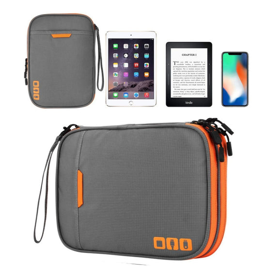 Multi-functional Headphone Charger Data Cable Storage Bag Portable Power Pack, Size:M, 25 x 18 x 5cm (Grey)