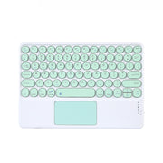 250C 10 inch Universal Tablet Round Keycap Wireless Bluetooth Keyboard with Touch Panel (Green)