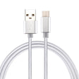 Knit Texture USB to USB-C / Type-C Data Sync Charging Cable, Cable Length: 2m, 3A Output(Silver) - USB-C & Type-C Cable by PMC TechLife | Online Shopping South Africa | PMC TechLife | Buy Now Pay Later Mobicred