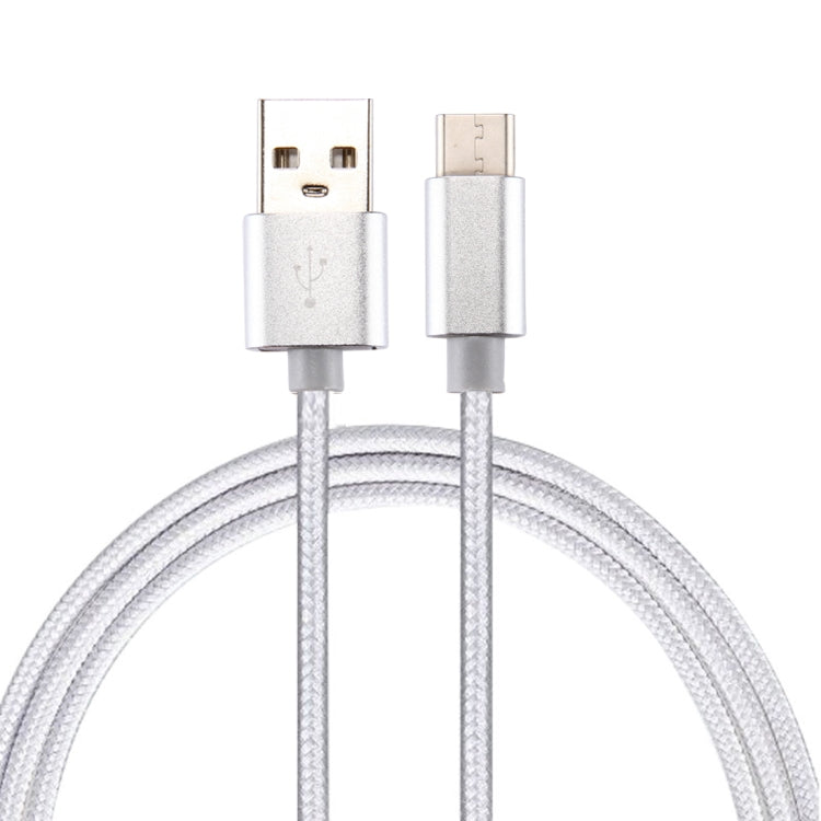 Knit Texture USB to USB-C / Type-C Data Sync Charging Cable, Cable Length: 3m, 3A Total Output, 2A Transfer Data(Silver)