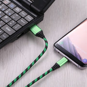 1m USB to USB-C / Type-C Nylon Weave Style Data Sync Charging Cable(Green)