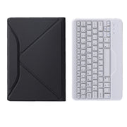 B500 Diamond Texture Triangle Back Holder Splittable Bluetooth Keyboard Leather Tablet Case for Samsung Galaxy Tab A7 10.4 2020(White + Black)