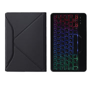 B500S Diamond Texture Triangle Back Holder Splittable Bluetooth Keyboard Leather Tablet Case with Backlight for Samsung Galaxy Tab A7 10.4 2020(Black+Black)