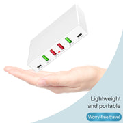 X5 6 In 1 Multi-function USB Quick Charging Station Smart Socket Holder Stand