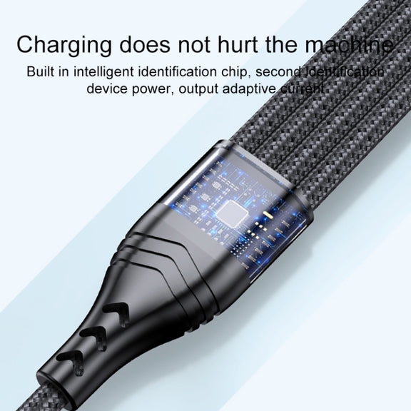 4 in 1 66W 6A USB to 8 Pin + Micro USB + Dual USB-C / Type-C Fast Charging Data Cable, Cable Length: 2m(Grey)