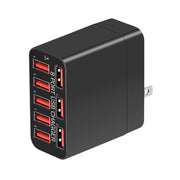 WLX-82 40W Max 8 Ports USB Charger Adapter, US Plug(Black)