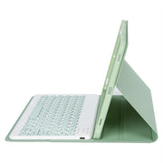 For iPad 10th Gen 10.9 2022 YA10B Lambskin Texture Bluetooth Keyboard Leather Tablet Case with Pen Slot (Green)