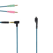ZS0158 Elbow Plug + Adapter Cable Gaming Headset Audio Cable for SteelSeries Arctis 3 / 5 / 7 (Blue)
