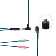 ZS0158 Elbow Plug + Adapter Cable Gaming Headset Audio Cable for SteelSeries Arctis 3 / 5 / 7 (Blue)