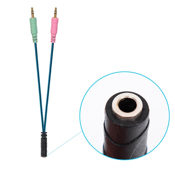 ZS0158 Elbow Plug + Adapter Cable Gaming Headset Audio Cable for SteelSeries Arctis 3 / 5 / 7 (Blue)