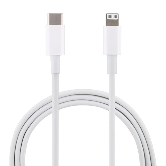 20W 9V/2A 1M USB-C / Type-C to 8 Pin PD Fast Charging Cable for iPhone, iPad, Cable Length: 1m(White)