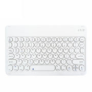 X3 10 inch Universal Tablet Round Keycap Wireless Bluetooth Keyboard (White)