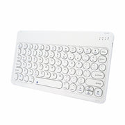 X3 10 inch Universal Tablet Round Keycap Wireless Bluetooth Keyboard (White)