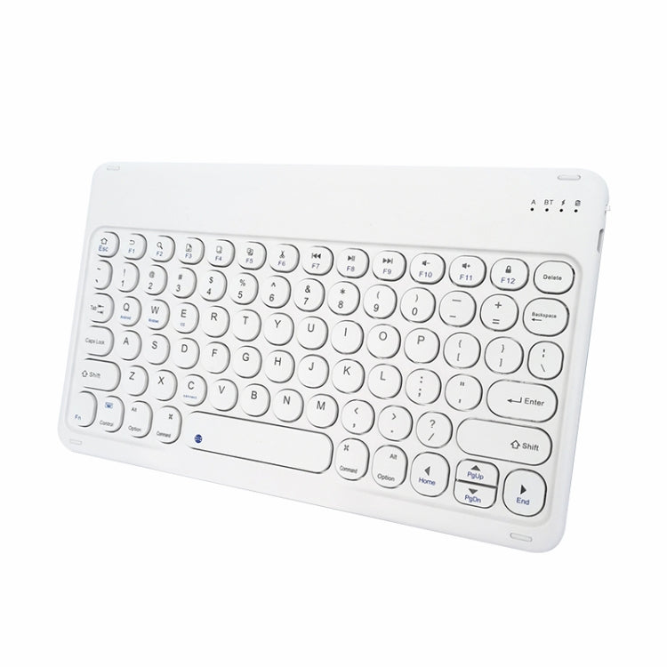 X3 10 inch Universal Tablet Round Keycap Wireless Bluetooth Keyboard (White)