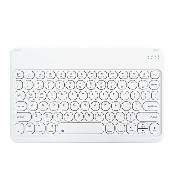 X3 10 inch Universal Tablet Round Keycap Wireless Bluetooth Keyboard (White)