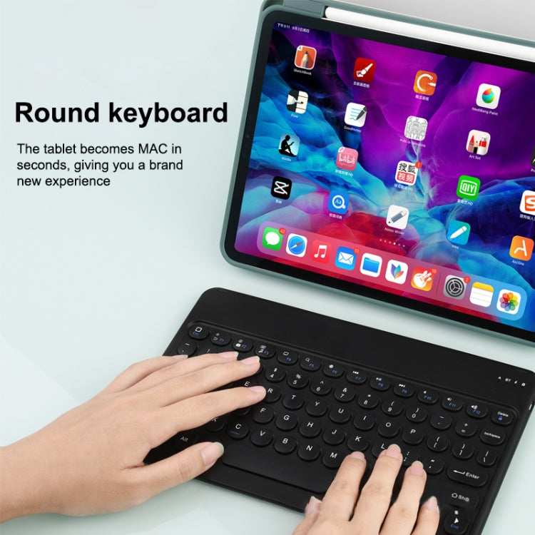 X3 10 inch Universal Tablet Round Keycap Wireless Bluetooth Keyboard (Pink)