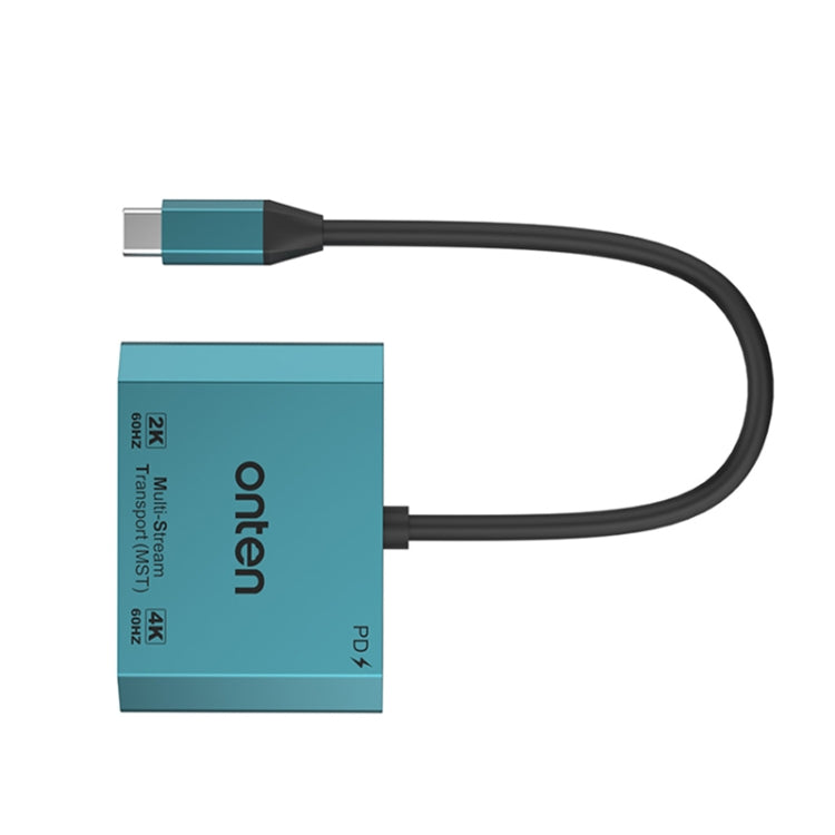 Onten M205 3 in 1 Type-C to HDMI+VGA+PD Fast Charge Video Converter (Green)