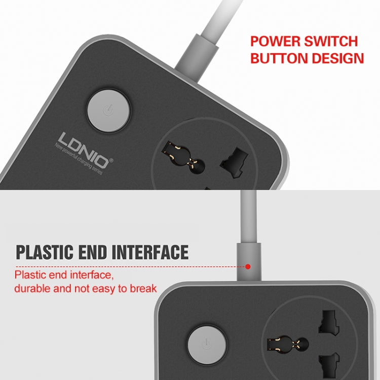 LDNIO SC3604 6 x USB Ports Multi-function Travel Home Office Socket, Cable Length: 2m, UK Plug