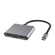 4 in 1 Multifunction USB-C / Type-C to PD USB-C / Type-C +USB 3.0+Dual HDMI HUB Docking Station (Grey) - USB HUB by PMC TechLife | Online Shopping South Africa | PMC TechLife | Buy Now Pay Later Mobicred