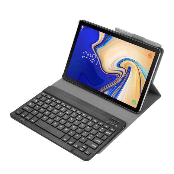 A590 Ultra-thin Detachable Magnetic Bluetooth Keyboard Leather Tablet Case for Galaxy Tab A 10.5 T590 / T595, with Holder(Black)