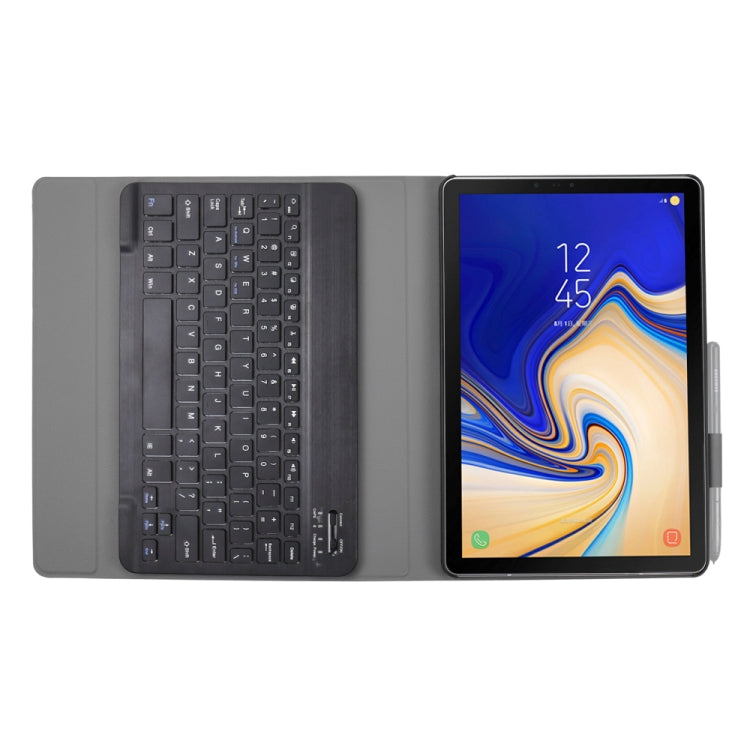 A590 Ultra-thin Detachable Magnetic Bluetooth Keyboard Leather Tablet Case for Galaxy Tab A 10.5 T590 / T595, with Holder(Black)