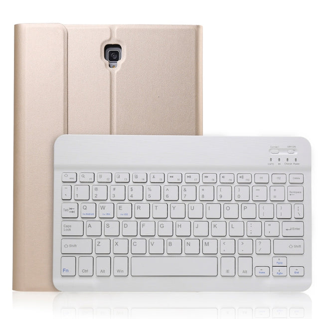 A590 Ultra-thin Detachable Magnetic Bluetooth Keyboard Leather Tablet Case for Galaxy Tab A 10.5 T590 / T595, with Holder(Gold)