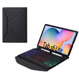 B610S Diamond Texture Triangle Back Holder Splittable Bluetooth Keyboard Leather Tablet Case with Backlight for Samsung Galaxy Tab S6 Lite (Black Black) - Samsung Keyboard by PMC TechLife | Online Shopping South Africa | PMC TechLife