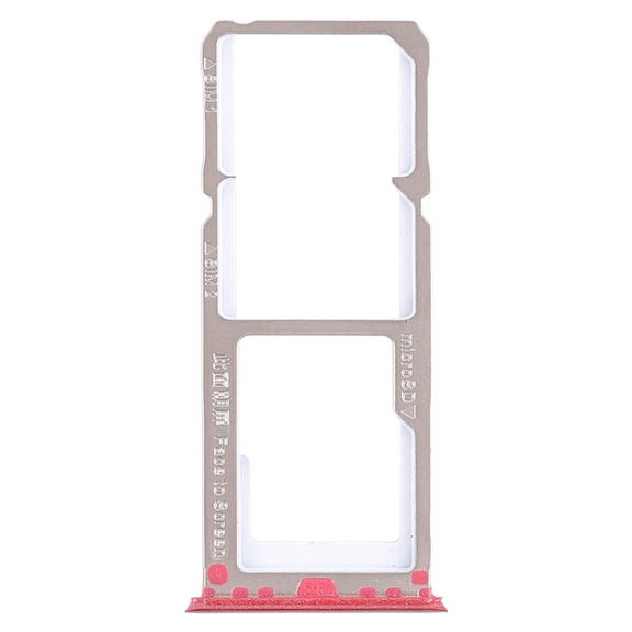 For OPPO A3 2 x SIM Card Tray + Micro SD Card Tray (Red)