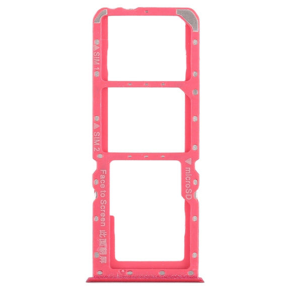 For OPPO A5 / A3s 2 x SIM Card Tray + Micro SD Card Tray (Red)