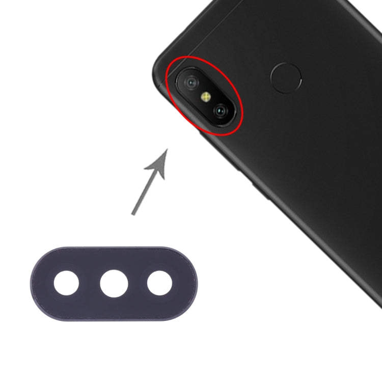 10 PCS Camera Lens Cover for Xiaomi Redmi 6 Pro / MI A2 Lite(Black)
