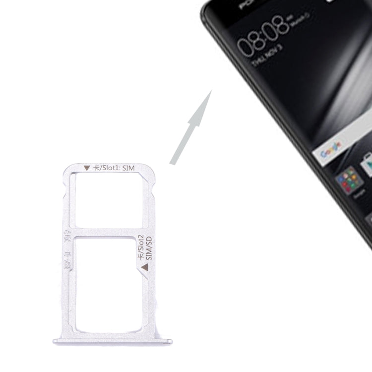 For Huawei Mate 9 SIM Card Tray & SIM / Micro SD Card Tray(White)