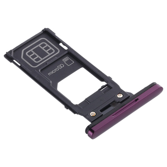 SIM Card Tray + Micro SD Card Tray for Sony Xperia XZ3(Purple)