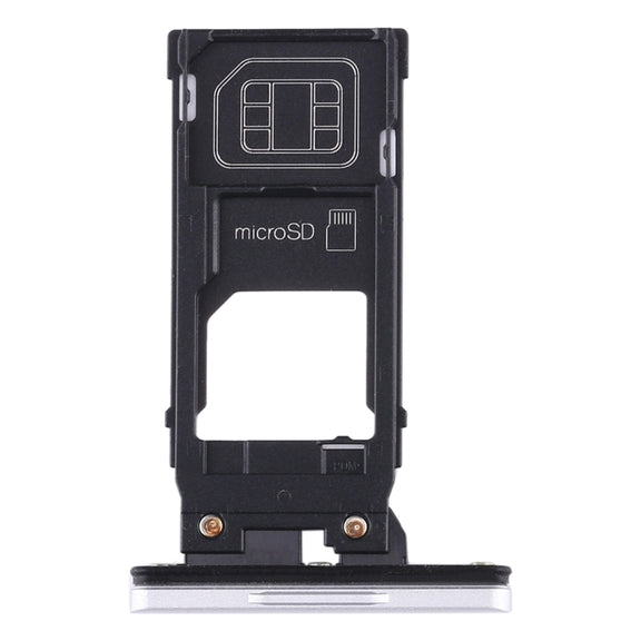 SIM Card Tray + Micro SD Card Tray for Sony Xperia XZ3(White)