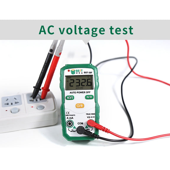 BEST BST-58F Full Automatic Range Multimeter Without Shift Intelligent Identification Digital Multimeter Household Mini Electrical Instrument