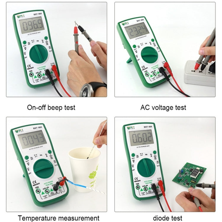 BEST BST-58X Multi-function Digital Multimeter Automatic Range Four Position Semi Backlight Display Intelligent Anti Burning