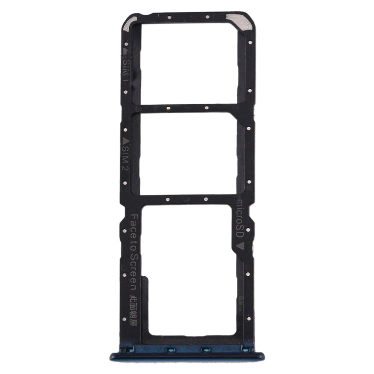 For Realme X2 SIM Card Tray + SIM Card Tray + Micro SD Card Tray (Blue)