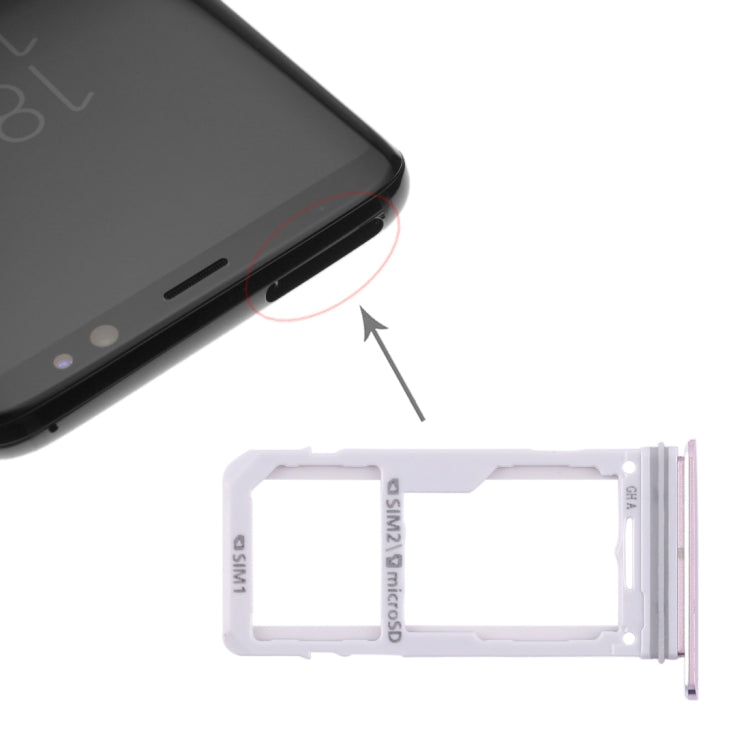 For Galaxy S8 / S8+ 2 SIM Card Tray / Micro SD Card Tray (Pink)