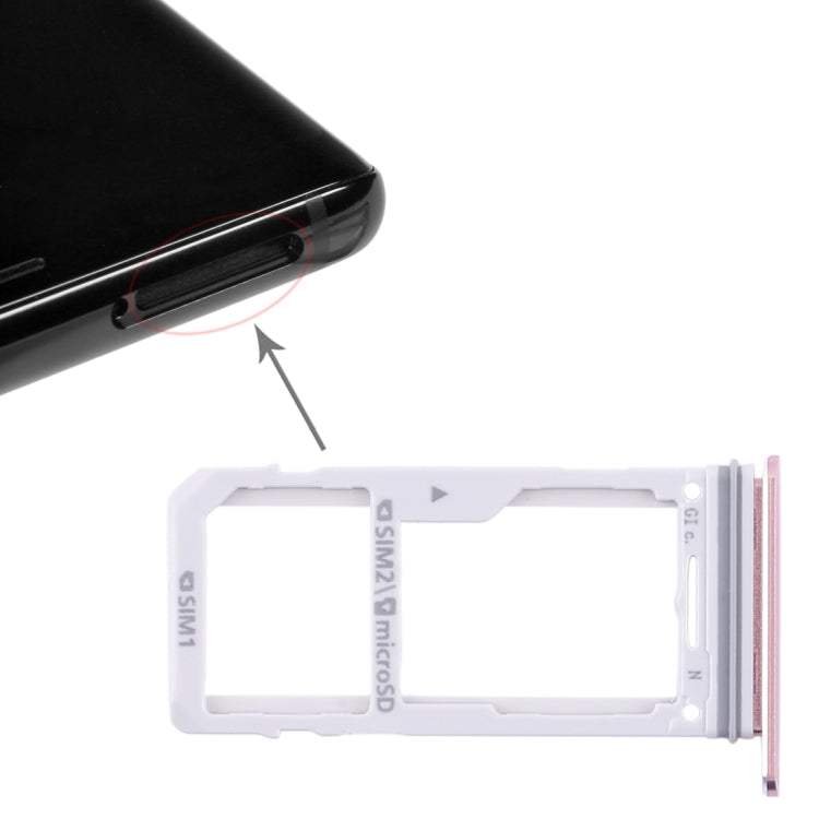 For Galaxy Note 8 2 SIM Card Tray / Micro SD Card Tray (Pink)