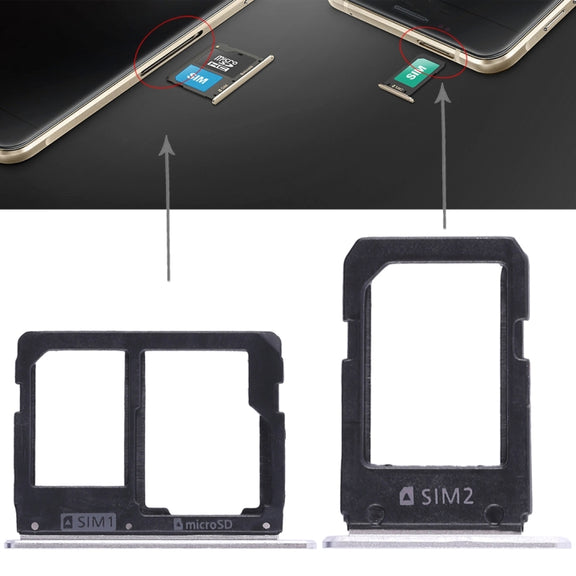 For Galaxy A5108 / A7108 2 SIM Card Tray + Micro SD Card Tray (White)