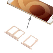 For Galaxy C9 Pro / C9000 SIM Card Tray + Micro SD Card Tray (Gold)