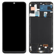 Original Super AMOLED LCD Screen  for Galaxy A50 Digitizer Full Assembly with Frame(Black)