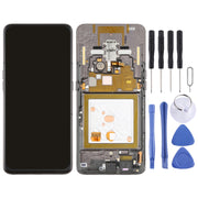 Original Super AMOLED LCD Screen for Galaxy A80 Digitizer Full Assembly with Frame (Black)
