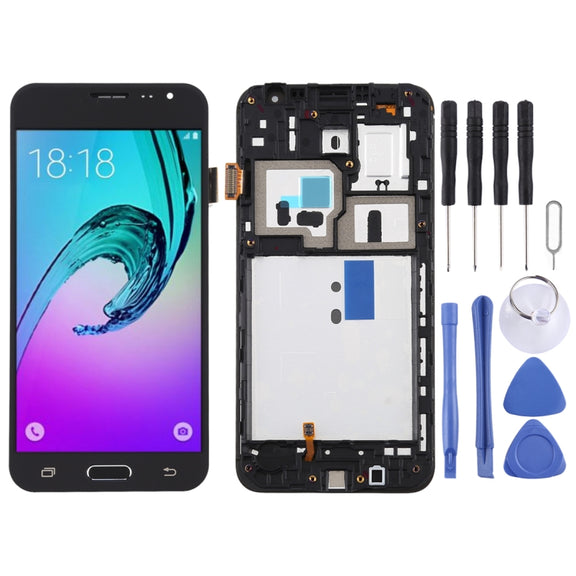 TFT LCD Screen for Galaxy J3 (2016) / J320F Digitizer Full Assembly with Frame (Black)