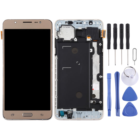 TFT LCD Screen for Galaxy J7 (2016) / J710F Digitizer Full Assembly with Frame (Gold)