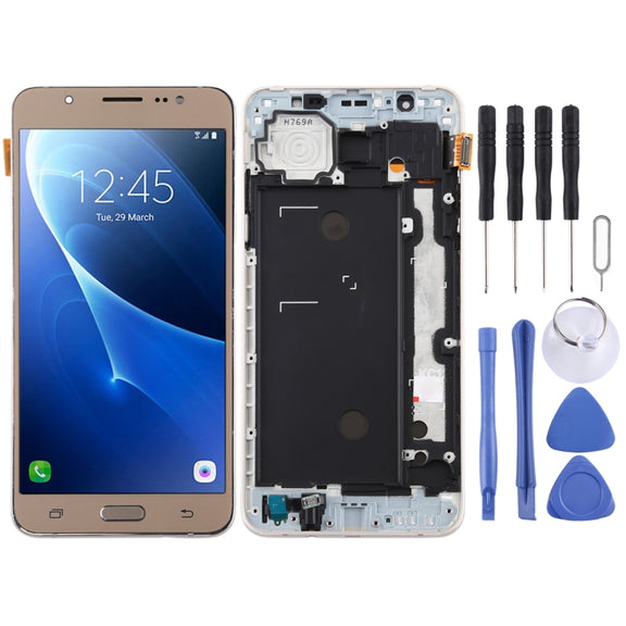 TFT LCD Screen for Galaxy J7 (2016) / J710F Digitizer Full Assembly with Frame (Gold)
