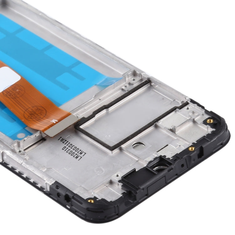 For Samsung Galaxy A01 SM-A015F OEM LCD Screen Digitizer Full Assembly with Frame, Flex Cable Narrow (Black)